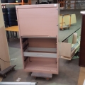 Clearance Beige Pink Roll Up Front Storage Filing Cabinet